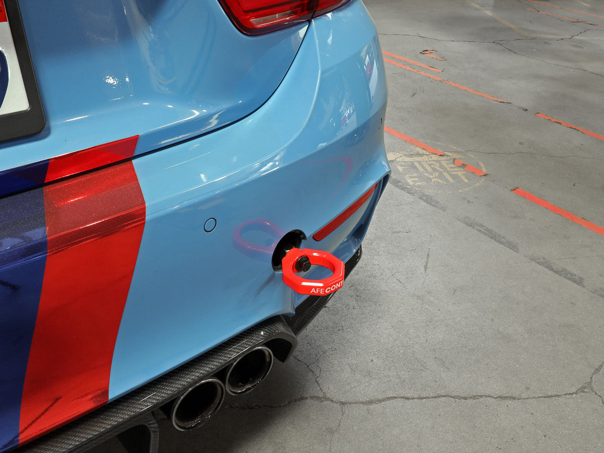 aFe CONTROL Rear Tow Hook Red | BMW F-Chassis 2/3/4/M (450-502002-R)