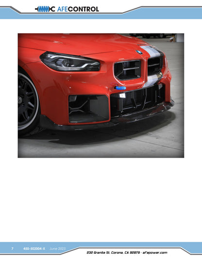 aFe 23-25 BMW M2 (G87) CONTROL F&R Tow Hook Blue (450-502004-L)