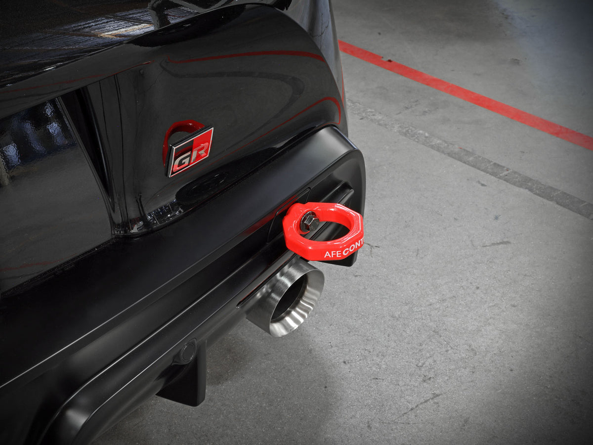 aFe CONTROL Rear Tow Hook Red | Toyota GR Supra (20-21) / Toyota Supra (20-26) (450-721002-R)