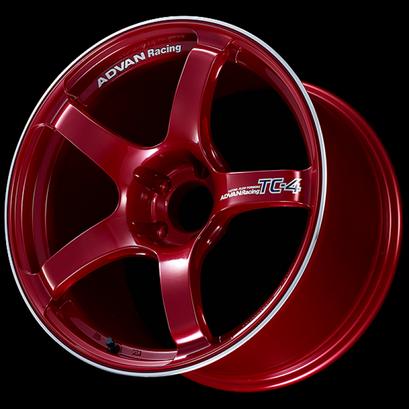 Advan TC4 Racing Candy Red/Ring | 18x9" +25mm | 5x114.3mm Wheels
