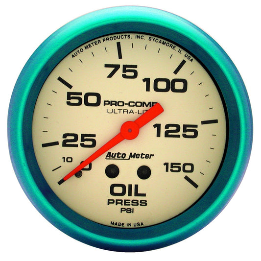 AutoMeter Ultra-Nite 66.7mm 0-150 PSI Mechanical Oil Pressure Gauge (4523)