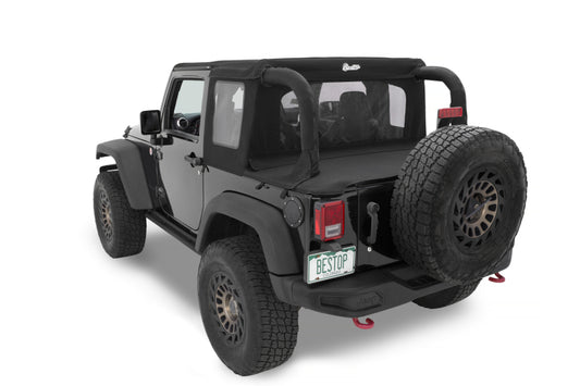 Bestop 53900-17 Halftop Soft Top Black Twill for 07-18 Jeep Wrangler JK 2DR