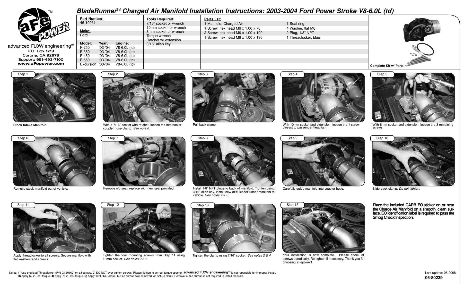 aFe Bladerunner Intake Manifold | Ford Diesel Trucks 03-04 V8 6.0L (46-10031)