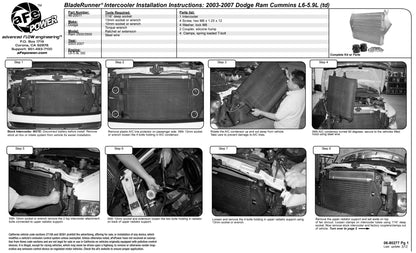 aFe BladeRunner GT Series Intercooler | Dodge Diesel Trucks 03-07 L6-5.9L (46-20011)