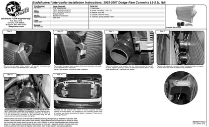 aFe BladeRunner GT Series Intercooler | Dodge Diesel Trucks 03-07 L6-5.9L (46-20011)