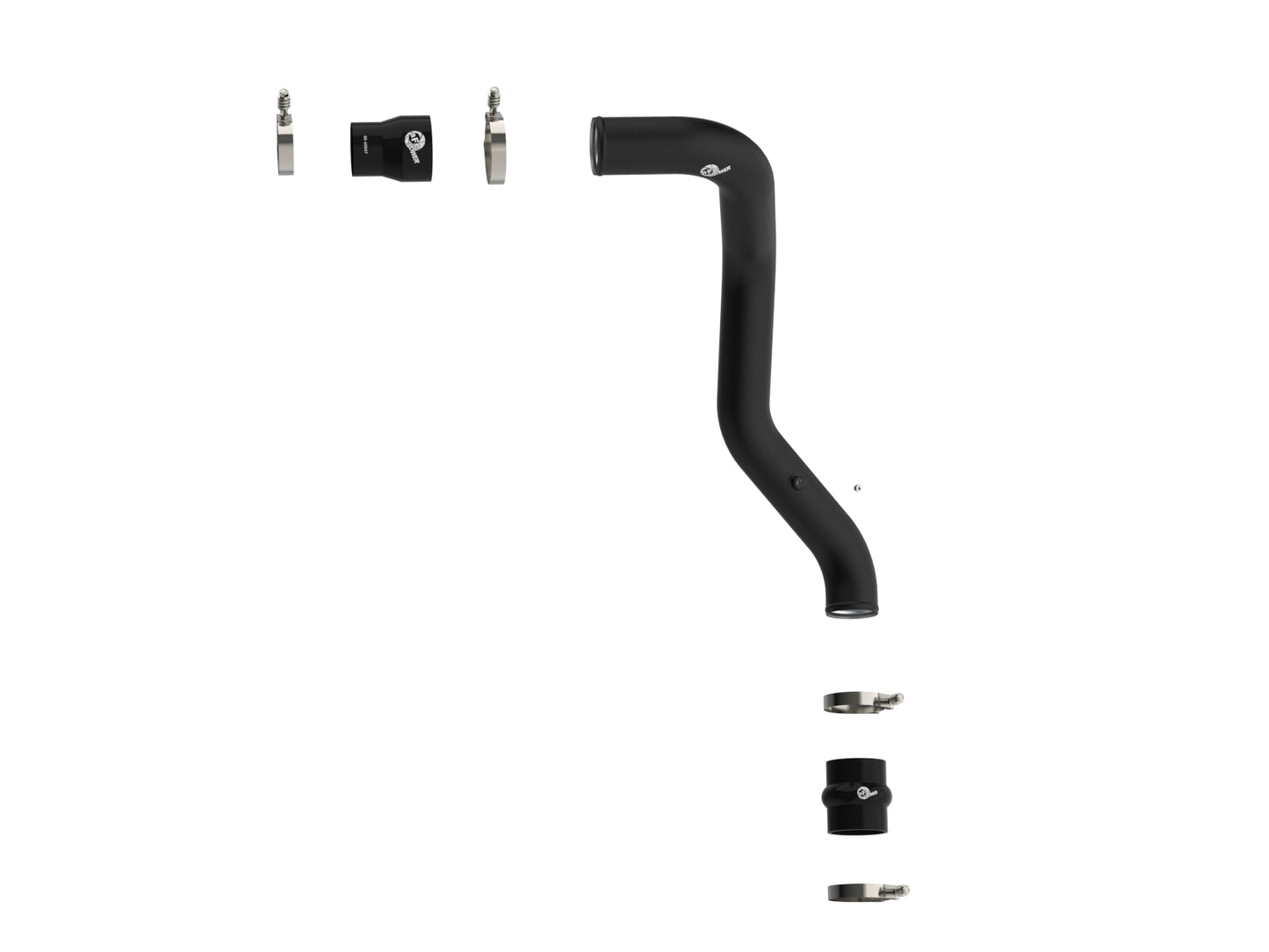 aFe 3 IN Aluminum Hot Charge Pipe Black | GM Diesel Trucks 04.5-10 V8-6.6L LLY/LBZ/LMM (46-20049)