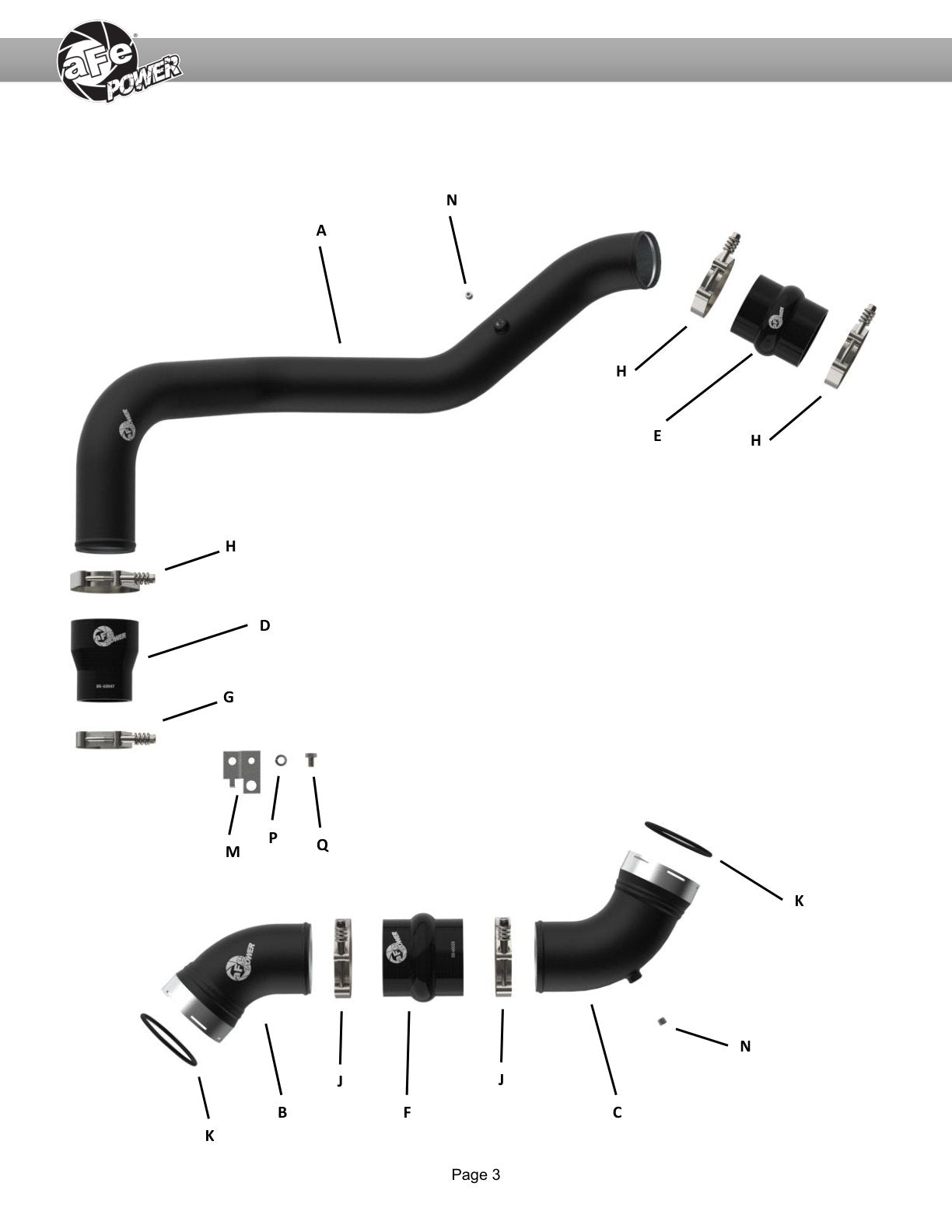 aFe BladeRunner Aluminum Hot & Cold Charge Pipe Kit | GM Diesel Trucks V8 6.6L (06-10) (46-20054-B)