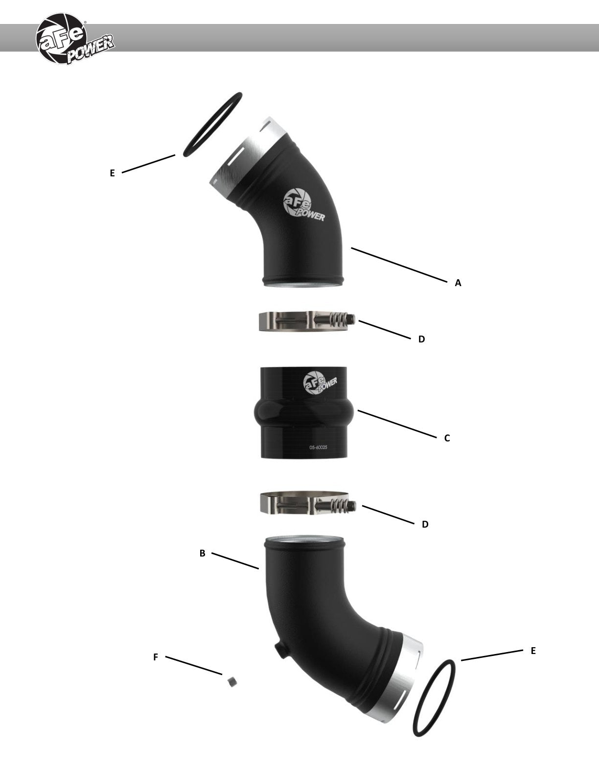 aFe BladeRunner Charge Pipe GM Diesel 06-14 V8-6.6L | Silverado/Sierra 07-14 (46-20059-B)