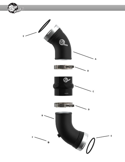 aFe BladeRunner Charge Pipe GM Diesel 06-14 V8-6.6L | Silverado/Sierra 07-14 (46-20059-B)