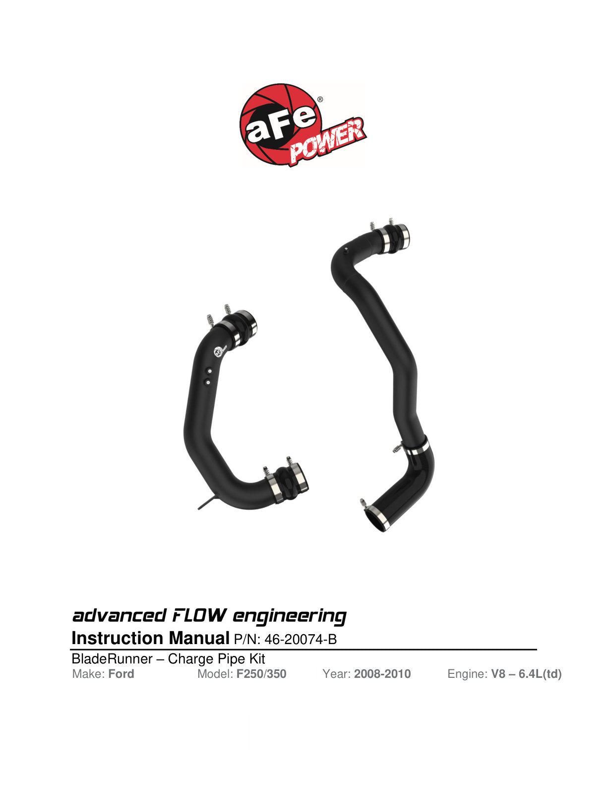 aFe Bladerunner Intercooler 3in Inlet/Outlet Ford 08-10 (46-20074-B)