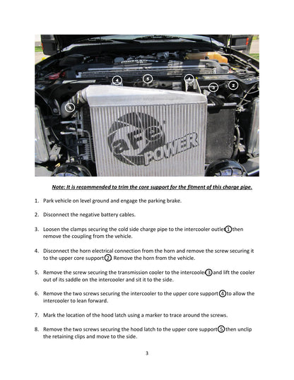 aFe Intercooler 3in Outlet Tube | Ford F-250/350 08-10 (46-20078)