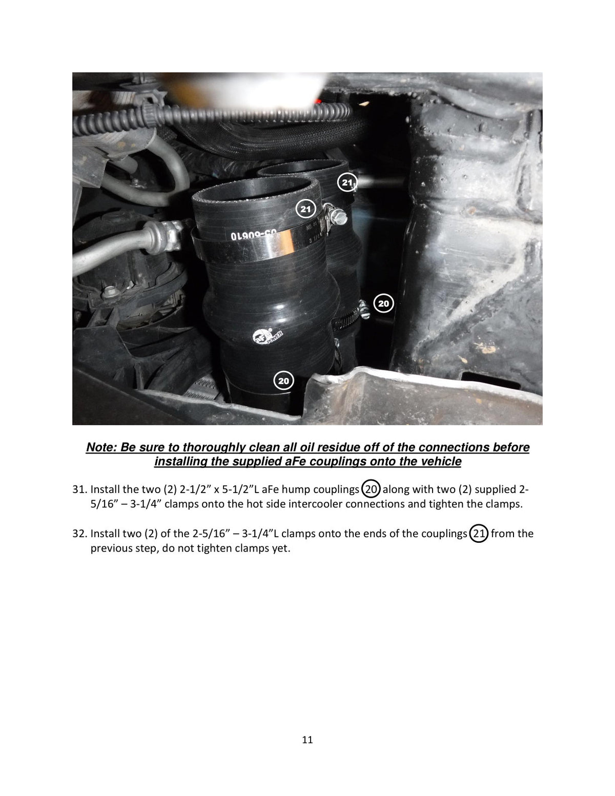 aFe Bladerunner 2.5in Hot Side IC Tubes w/SS Clamps | Ford F-150 Raptor V6 3.5L (17-20) (46-20298-B)