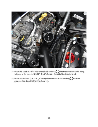 aFe Bladerunner 2.5in Hot Side IC Tubes w/SS Clamps | Ford F-150 Raptor V6 3.5L (17-20) (46-20298-B)
