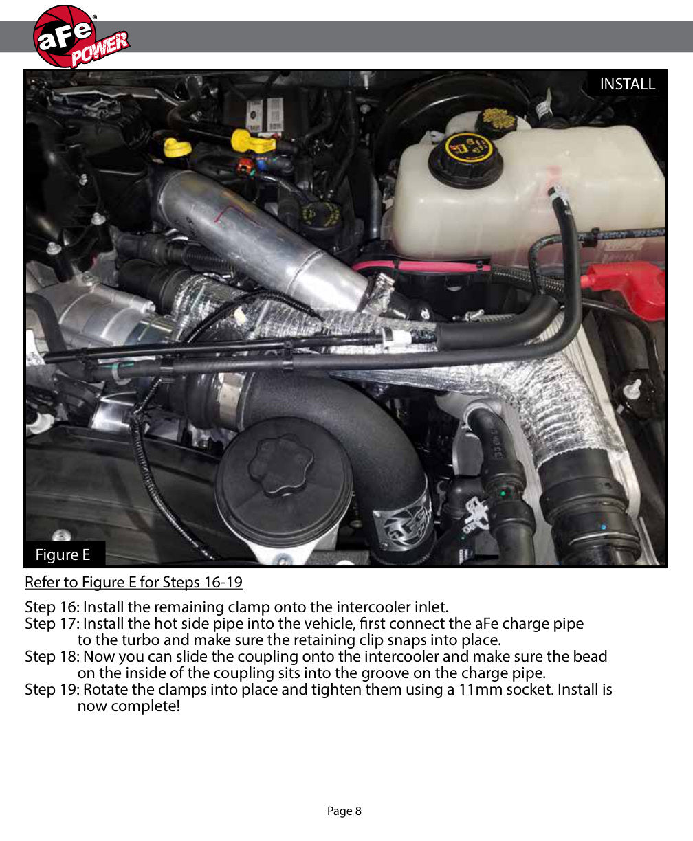 aFe Bladerunner 3in Intercooler Hot Side Tube Ford 17-23 V8-6.7L (46-20318-B)