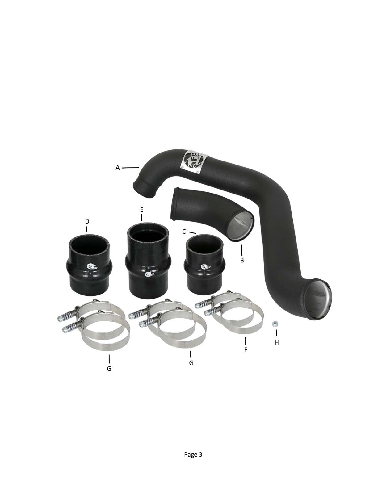 aFe Bladerunner 3in Intercooler Hot Side Tube | GM Diesel 15-19 L5P (46-20338-B)