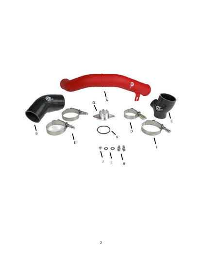 aFe 2.5in Aluminum Hot Side Charge Pipe | Subaru WRX 2.0T (15-20) (46-20378-B)
