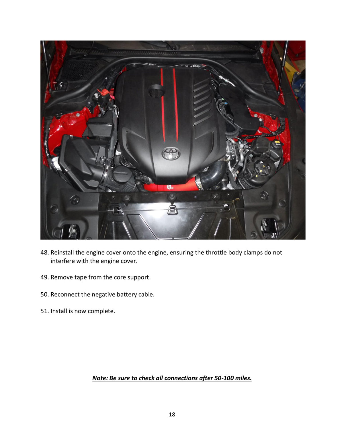 aFe 3in Red Intercooler Tube | Toyota Supra 3.0L (20) (46-20398-R)