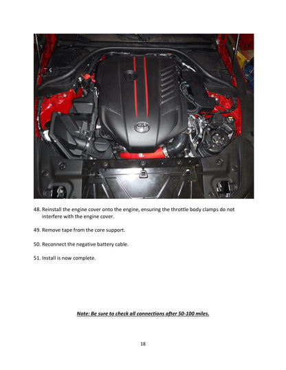 aFe 3in Red Intercooler Tube | Toyota Supra 3.0L (20) (46-20398-R)