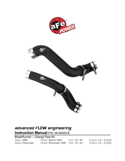 aFe BladeRunner SS Hot & Cold Side Tubes Combo | GM Trucks 1500 L4-2.7L (19-20) (46-20424-B)