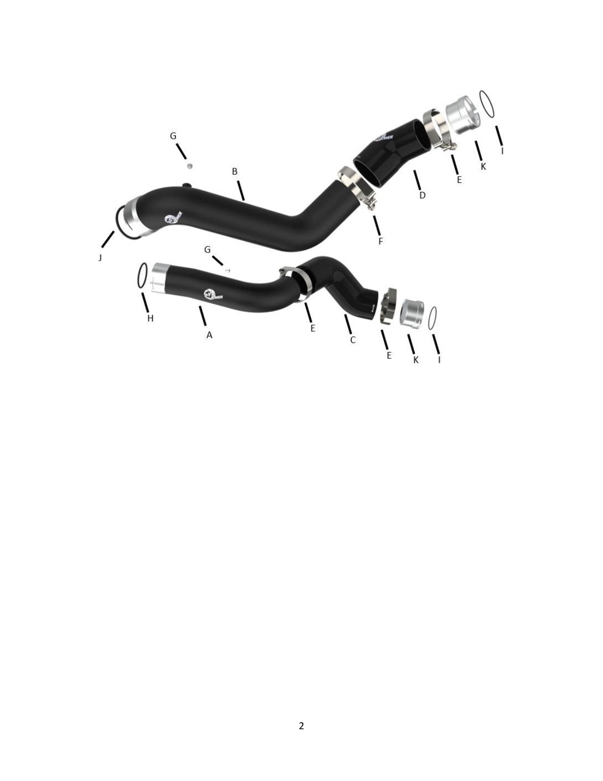 aFe BladeRunner SS Hot & Cold Side Tubes Combo | GM Trucks 1500 L4-2.7L (19-20) (46-20424-B)