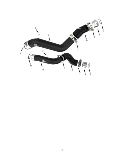 aFe BladeRunner SS Hot & Cold Side Tubes Combo | GM Trucks 1500 L4-2.7L (19-20) (46-20424-B)