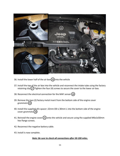 aFe BladeRunner Black 3in Intercooler Pipe Kit | Jeep Wrangler V6-3.0L (20-21) (46-20434-B)