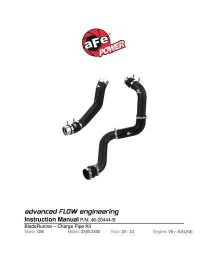 aFe BladeRunner 3in Aluminum Charge Pipe Kit | GM Diesel Trucks V8 6.6L L5P (20-21) (46-20444-B)