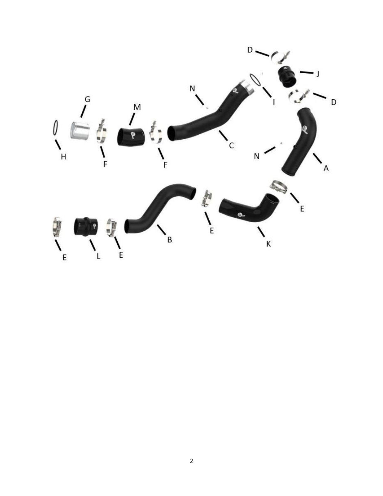 aFe BladeRunner 3in Aluminum Charge Pipe Kit | GM Diesel Trucks V8 6.6L L5P (20-21) (46-20444-B)