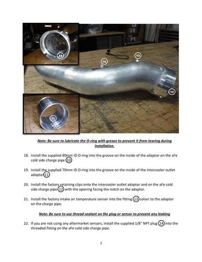 aFe BladeRunner 3in Aluminum Charge Pipe Kit | GM Diesel Trucks V8 6.6L L5P (20-21) (46-20444-B)