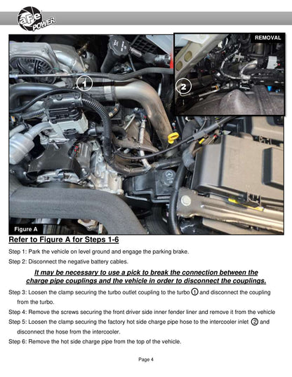 aFe 20-23 GM Diesel V8 6.6L BladeRunner 3in Aluminum Hot Charge Pipe | GM 20-26 (46-20448-B)