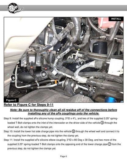 aFe 20-23 GM Diesel V8 6.6L BladeRunner 3in Aluminum Hot Charge Pipe | GM 20-26 (46-20448-B)