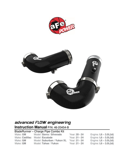 aFe BladeRunner Hot & Cold Side Tubes Combo | GM Trucks 3.0L TD (20-21) (46-20454-B)