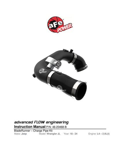 aFe BladeRunner 2.5in Aluminum Hot Charge Pipe | Jeep Wrangler JL (18-24) (46-20468-B)