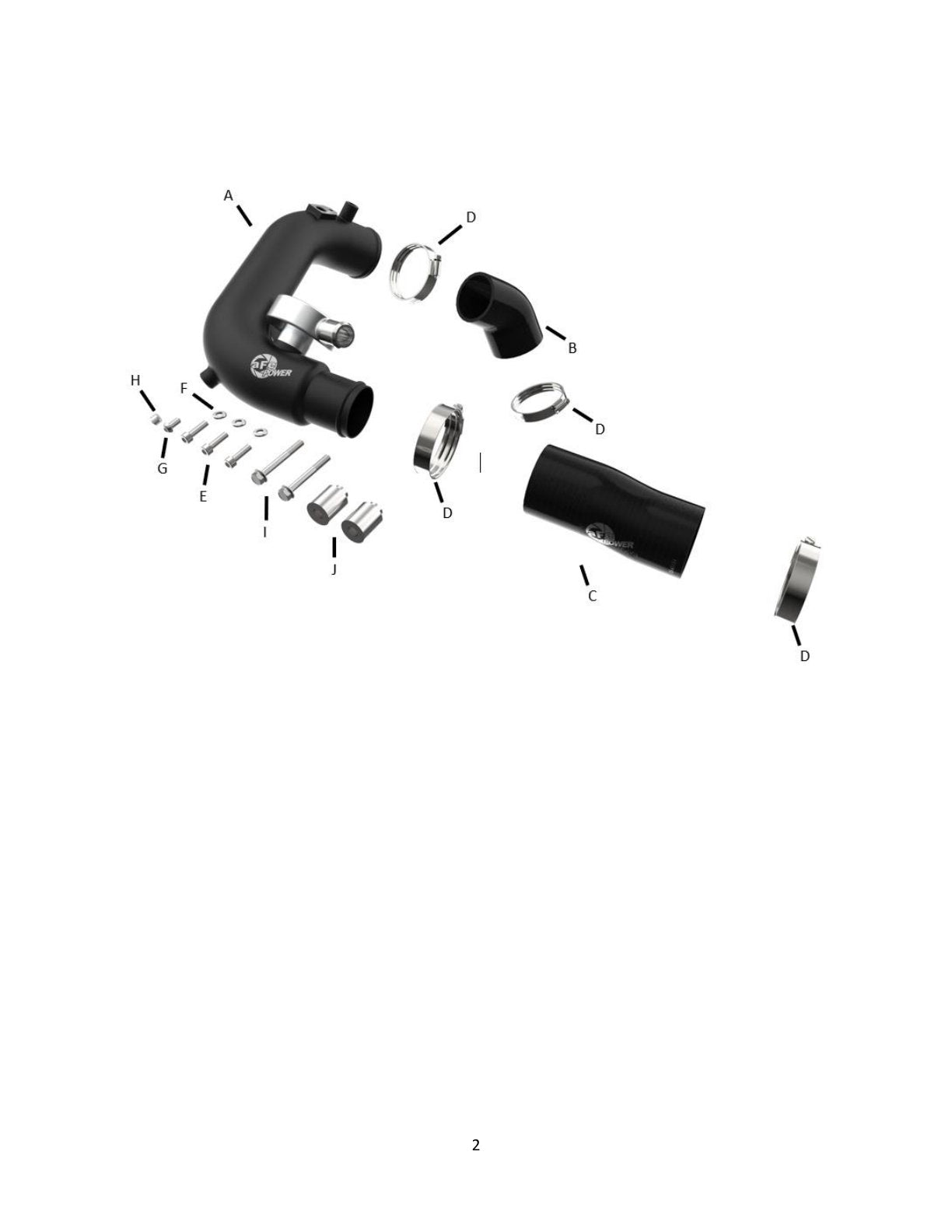 aFe BladeRunner 2.5in Aluminum Hot Charge Pipe | Jeep Wrangler JL (18-24) (46-20468-B)
