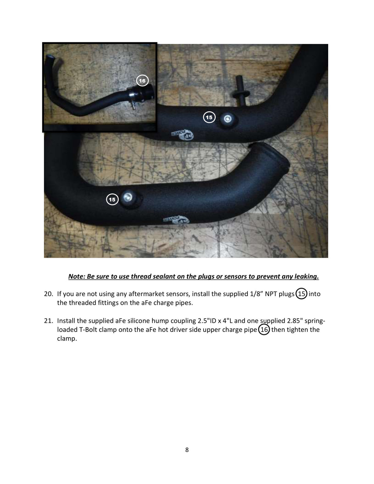 aFe BladeRunner 2in to 2-1/2in Aluminum Hot Charge Pipe Black Ford F-150 24-26 V6-2.7L (tt)