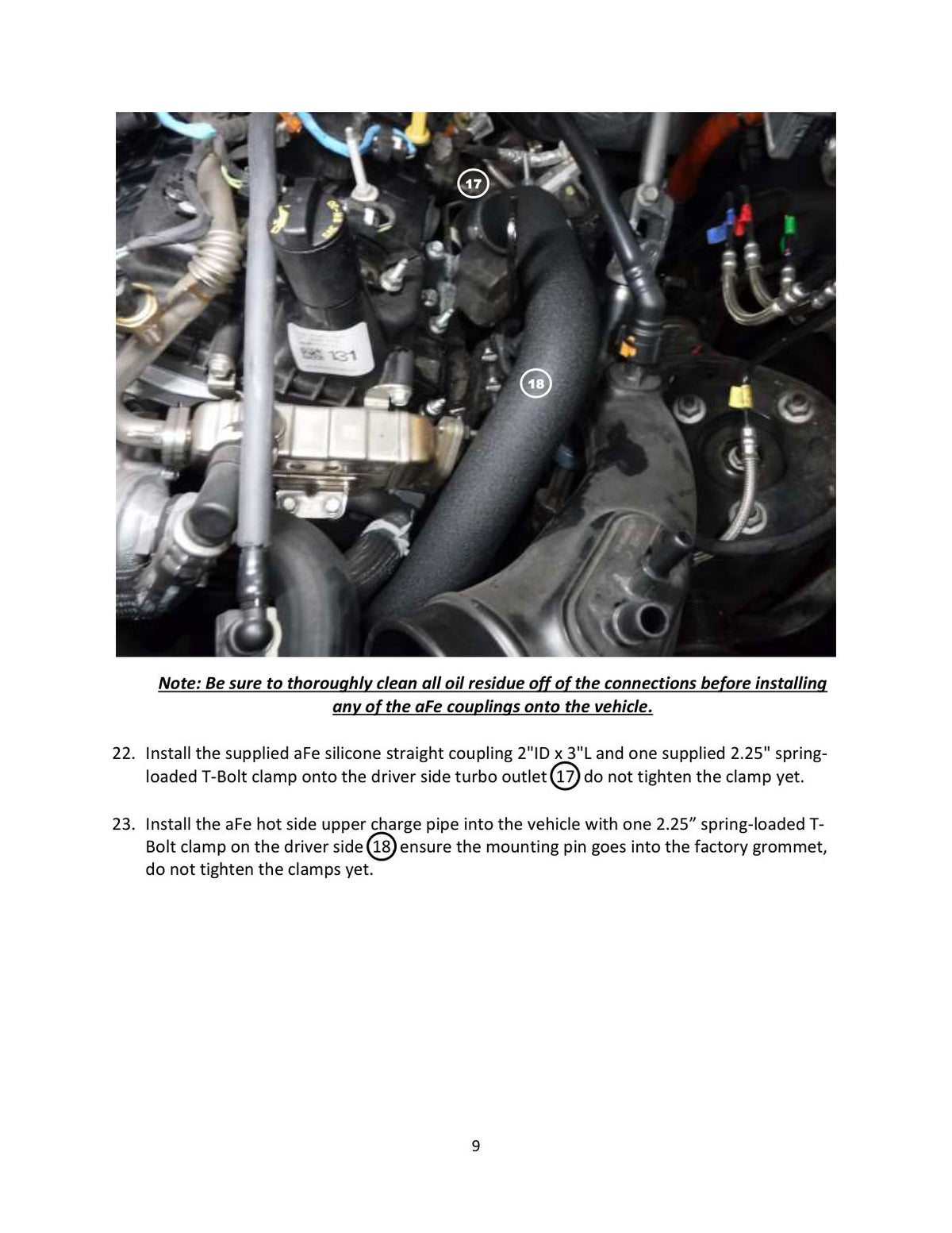 aFe BladeRunner 2in to 2-1/2in Aluminum Hot Charge Pipe Black Ford F-150 24-26 V6-2.7L (tt)