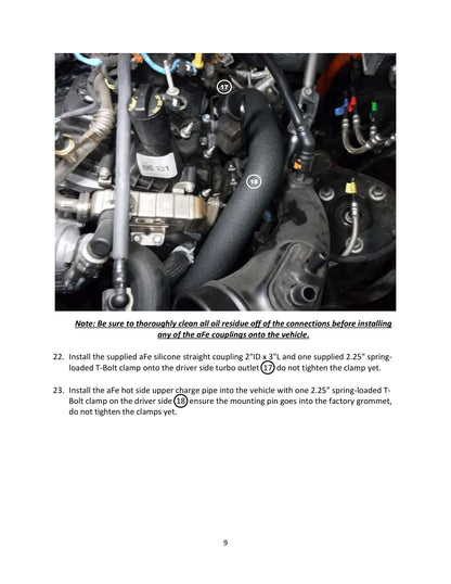 aFe BladeRunner 2in to 2-1/2in Aluminum Hot Charge Pipe Black Ford F-150 24-26 V6-2.7L (tt)