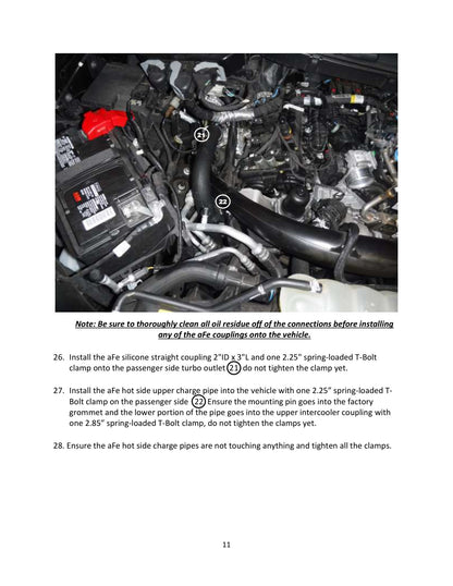 aFe BladeRunner 2in to 2-1/2in Aluminum Hot Charge Pipe Black Ford F-150 24-26 V6-2.7L (tt)