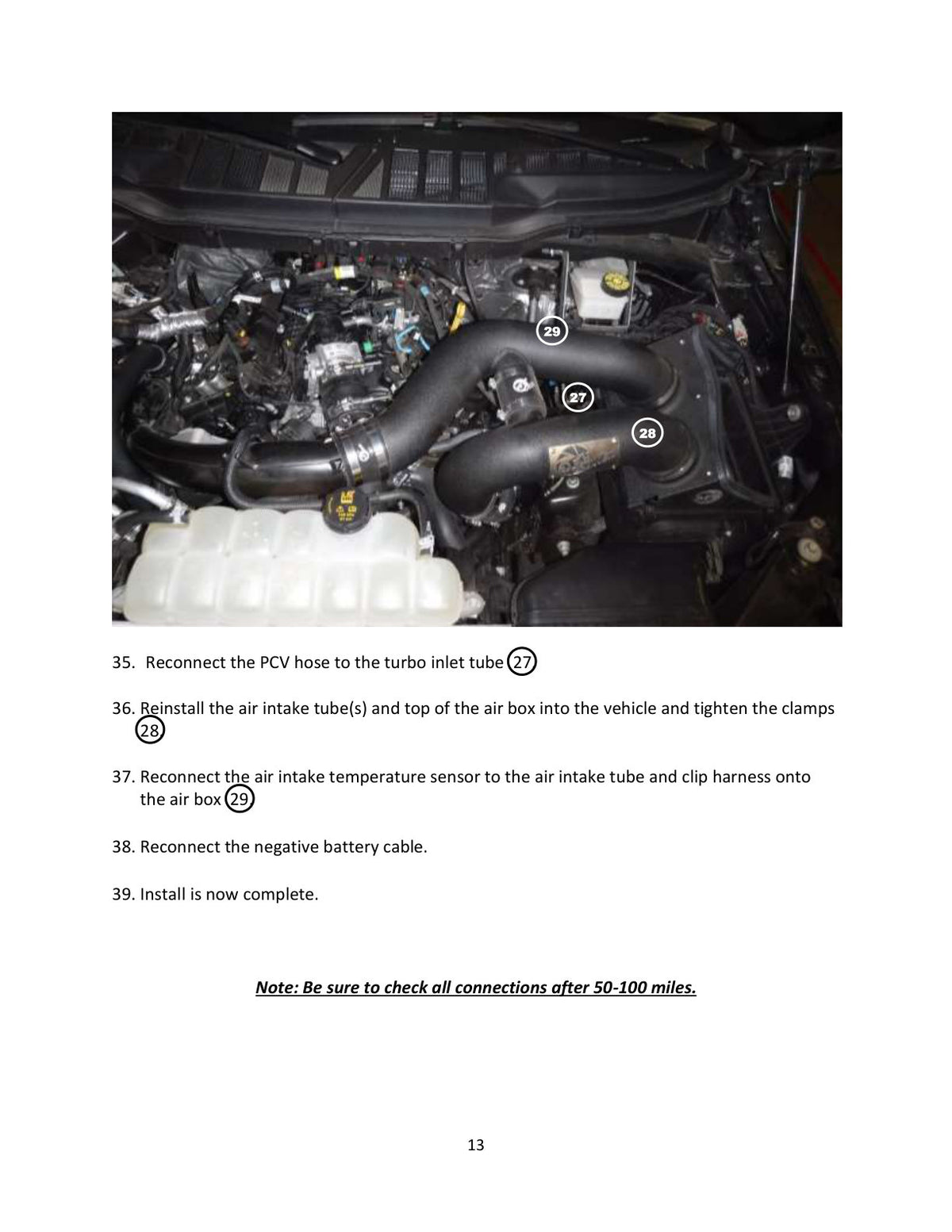 aFe BladeRunner 2in to 2-1/2in Aluminum Hot Charge Pipe Black Ford F-150 24-26 V6-2.7L (tt)