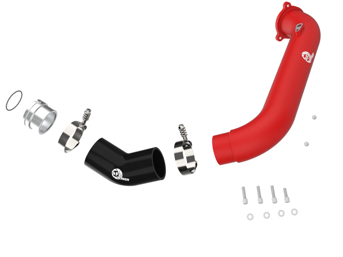 aFe BladeRunner Red 2-3/4in Aluminum Charge Pipe | Toyota Supra GR A90 2021 (46-20488-R)