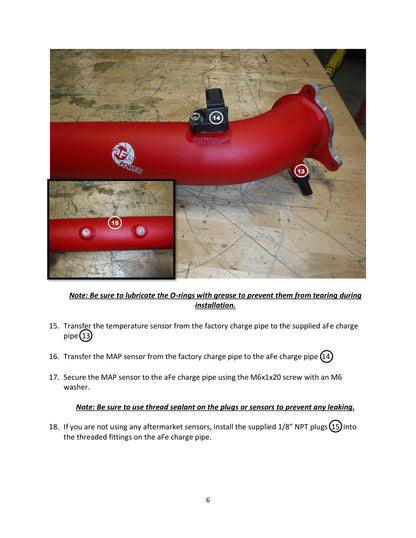 aFe BladeRunner Red 2-3/4in Aluminum Charge Pipe | Toyota Supra GR A90 2021 (46-20488-R)