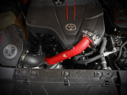 aFe BladeRunner Red 2-3/4in Aluminum Charge Pipe | Toyota Supra GR A90 2021 (46-20488-R)