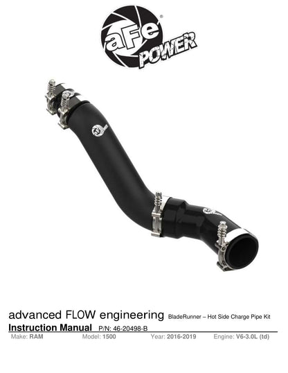aFe 3in Aluminum Hot Charge Pipe | RAM 1500 V6 3.0L (16-19) (46-20498-B)