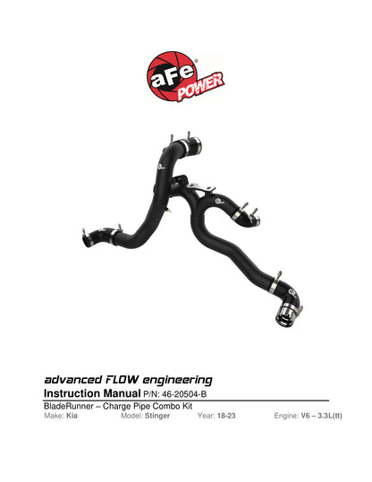 aFe BladeRunner Alum Hot/Cold Charge Pipe Kit | Kia Stinger V6-3.3L (46-20504-B)