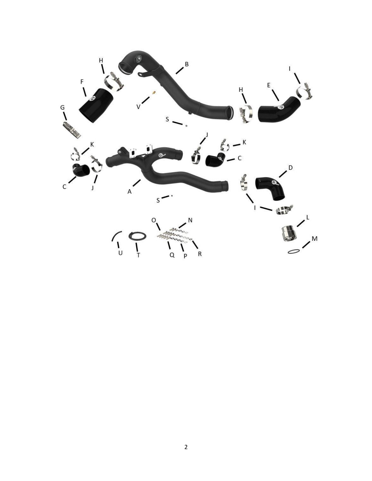 aFe BladeRunner Alum Hot/Cold Charge Pipe Kit | Kia Stinger V6-3.3L (46-20504-B)