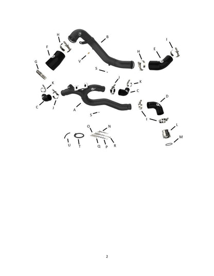 aFe BladeRunner Alum Hot/Cold Charge Pipe Kit | Kia Stinger V6-3.3L (46-20504-B)