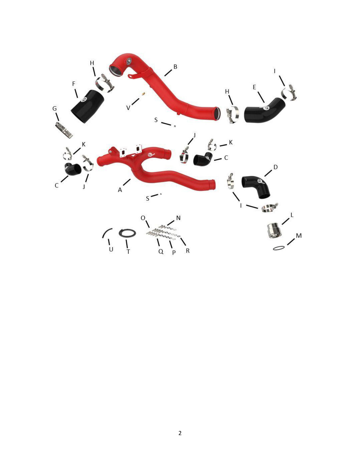 aFe BladeRunner Alum Hot/Cold Charge Pipe Kit | Kia Stinger V6-3.3L (18-21) (46-20504-R)