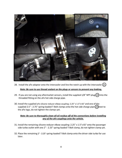 aFe BladeRunner Hot Charge Pipe SS - Black | Kia Stinger V6-3.3L (18-22) (46-20508-B)