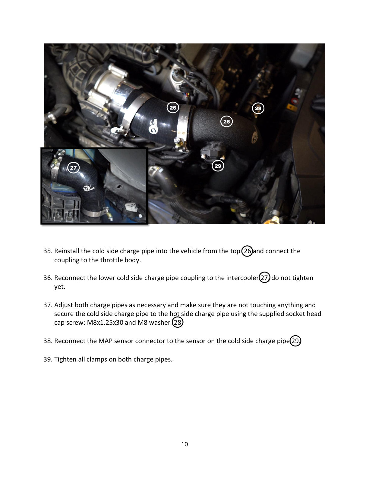aFe BladeRunner Hot Charge Pipe SS - Black | Kia Stinger V6-3.3L (18-22) (46-20508-B)