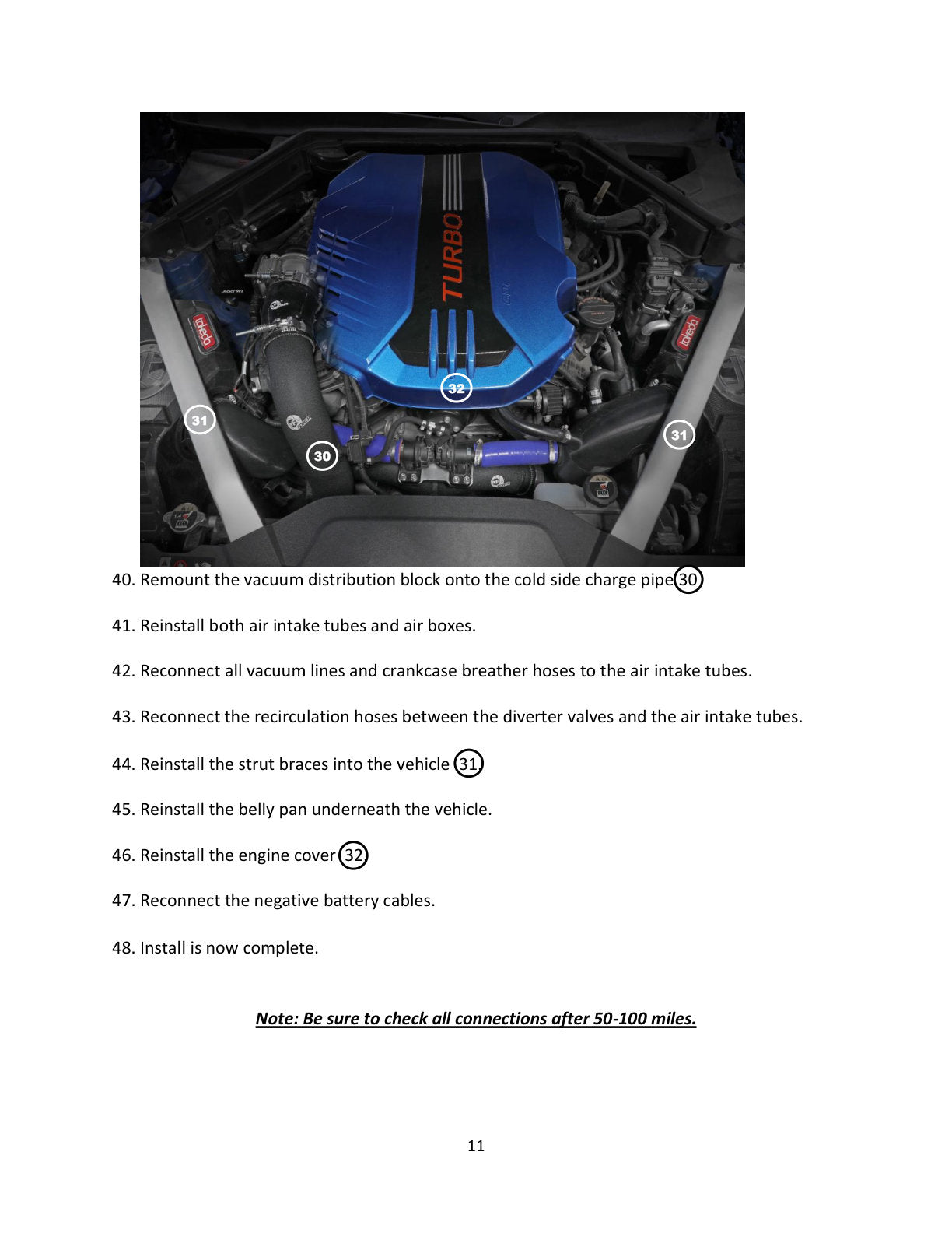 aFe BladeRunner Hot Charge Pipe SS - Black | Kia Stinger V6-3.3L (18-22) (46-20508-B)
